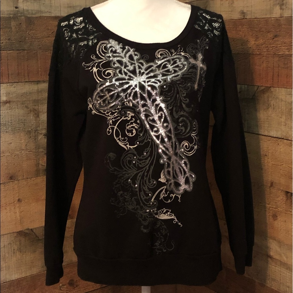 Vanity Sparkle Cross Sweatshirt